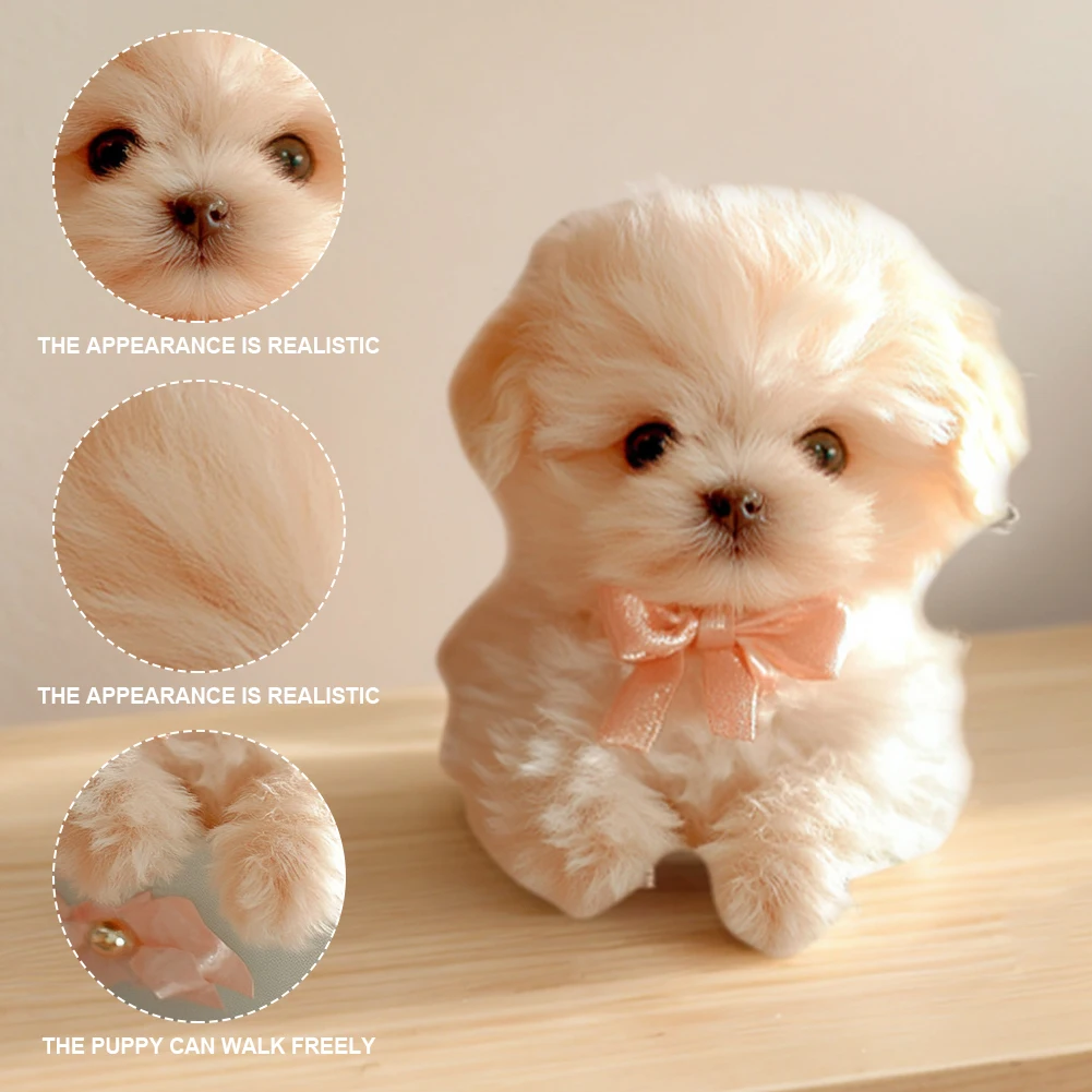 หุ่นยนต์อิเล็กทรอนิกส์สุนัขของเล่นแบตเตอรี่ดําเนินการเดิน Barking ตุ๊กตาลูกสุนัขตุ๊กตาของเล่น Wagging Tail ของขวัญวันเกิดสําหรับเด็กผู้หญิง