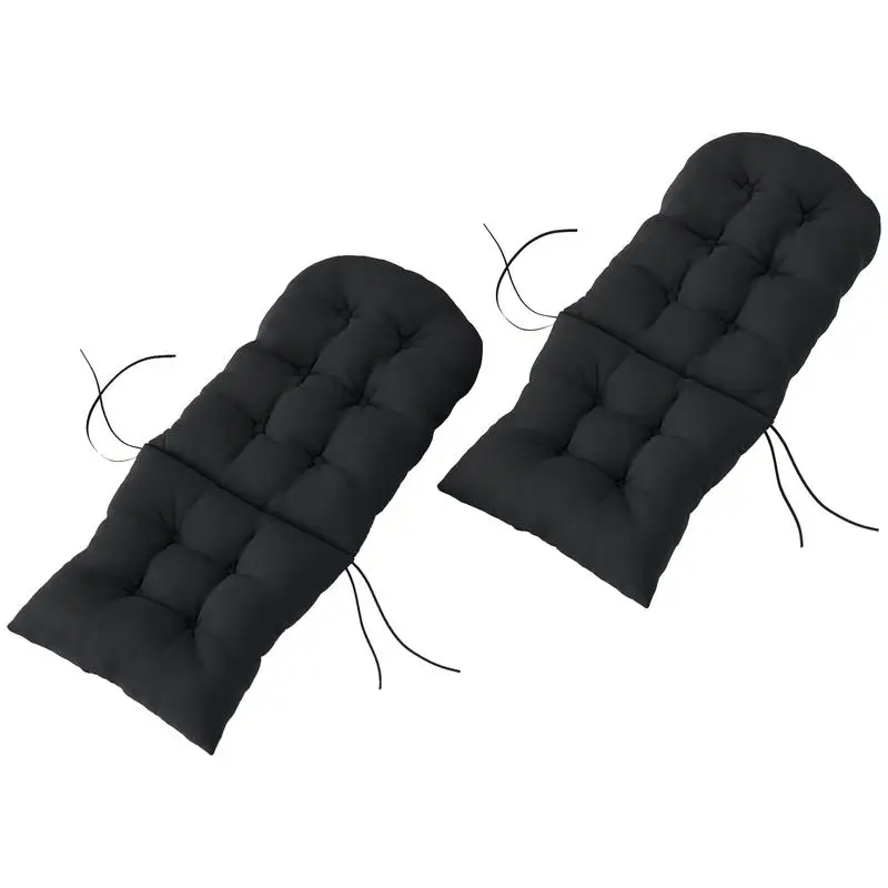 

Outdoor Chair Cushions Set of 2, Tufted High Back Patio Chair Cushions, Black