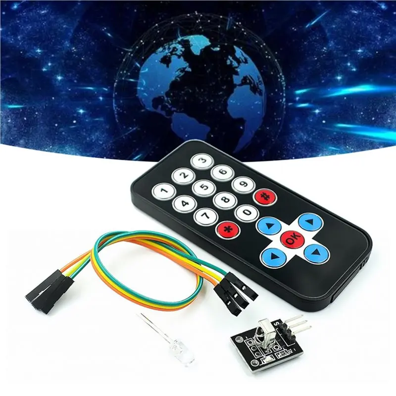 【A17Z】4X Remote Control Module HX1838 Infrared Wireless Remote Control Kit Remote Control Robot Multi-Functional Module