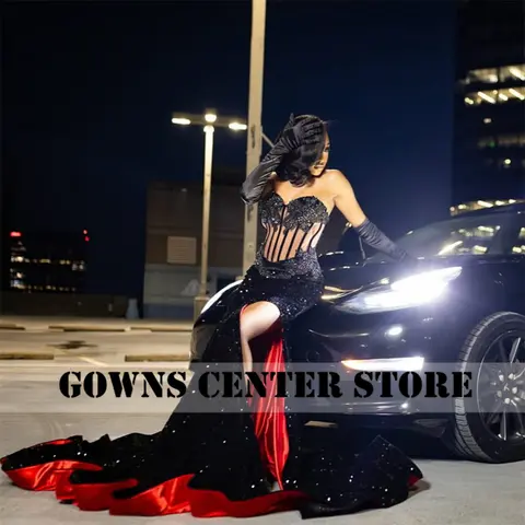 10 best sales röd svart balklänning för flickor - №4