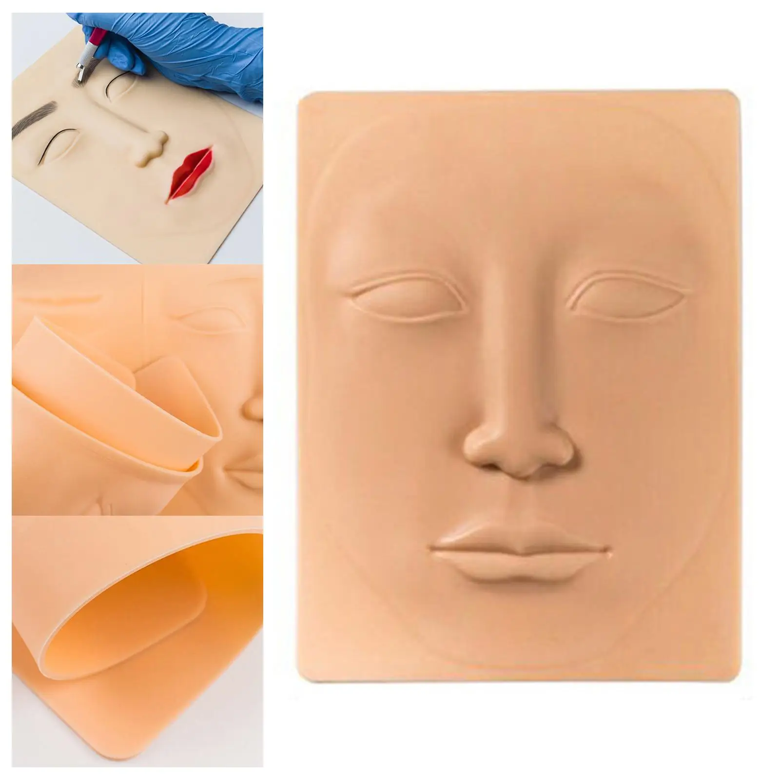 Peaux d'entraînement réutilisables pour le tatouage, surface plate, entraînement du visage, 2 pièces