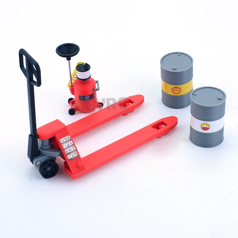 RC Truck Simulation Scenes Maintenance Forklift Oil Barrel Model for 1/14 Tamiya SCANIA 770S R620 VOLVO BENZ Arocs MAN TGX