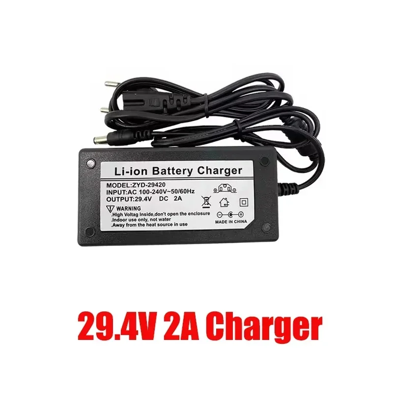 7S5P 18650 Lithium Battery Pack 24V 50Ah 15A BMS 500W 29.4V 50000mAh for Wheelchair Electric Vehicle Plus 2A Charger