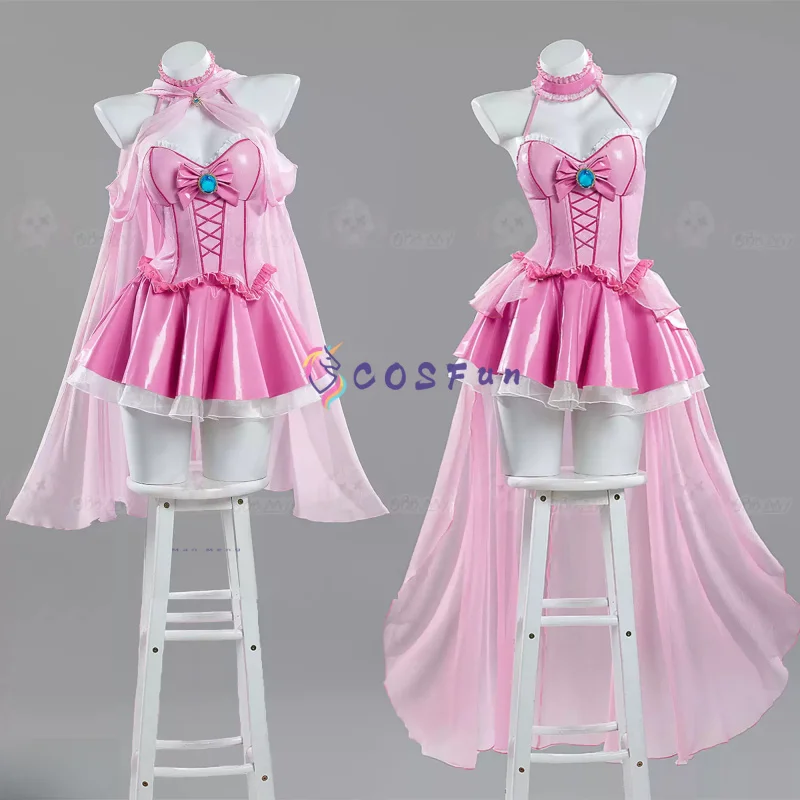 

Костюм для косплея «Супер персик», платье принцессы для Хэллоуина, Рождества, ролевых игр, женский костюм COSFun