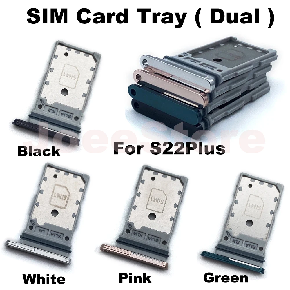 2pcs SIM Card Slot Tray For Samsung Galaxy S22 S22Plus S22Ultra Dual Sim Card Chip Drawer Holder Adapter Replacement Parts