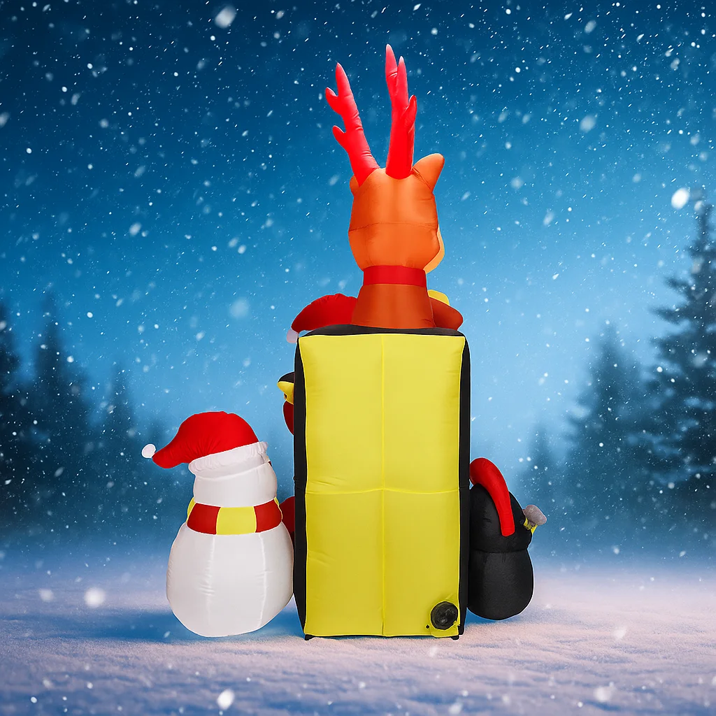 6,89 футов надувная игрушка Санта-группа олень пингвин снеговик со светодиодным украшением подарки поставки надувные украшения для двора