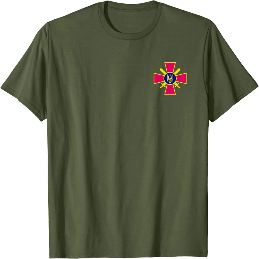 Ukrainian Ground Forces Emblem Ukraine Army Armed Forces Men T-shirt Short Sleeve Casual Cotton O-Neck Summer Shirt