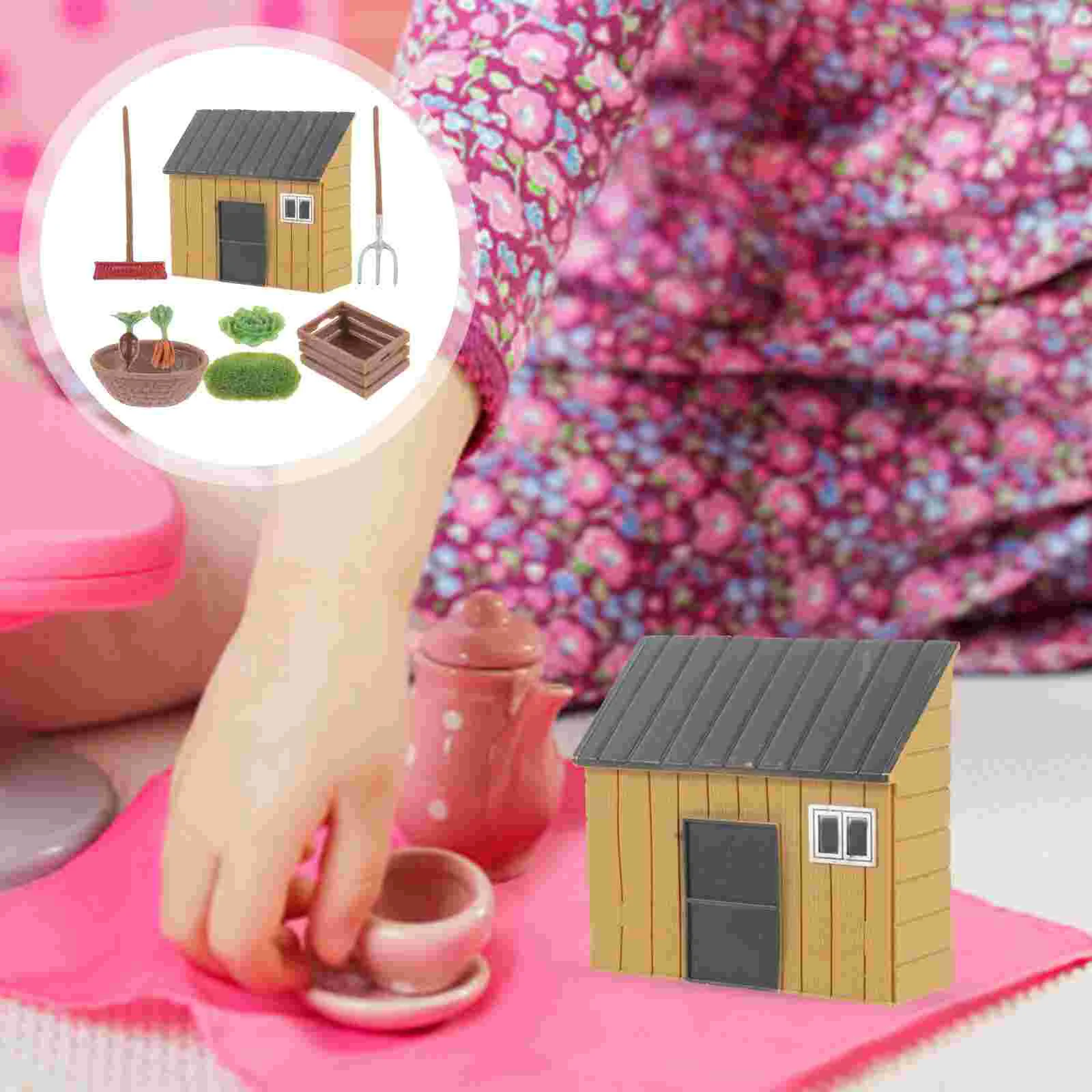 Dollhouse Accessories Mini Farm Model Miniature Accessory Plastic Toy Garden Decor