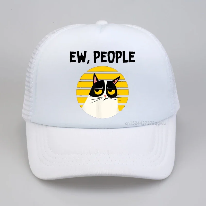 Ew People Funny Cat Lovers Gift baseball cap Humor Gift cat mesh hat Adjustable Hip Hop trucker caps Bone