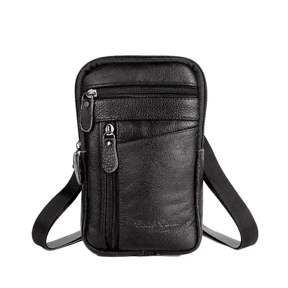 Men\'s Genuine Leather Crossbody Bag Vertical Multi-purpose Men\'s Shoulder Bag Casual Travel Messenger Bag Gift for Man