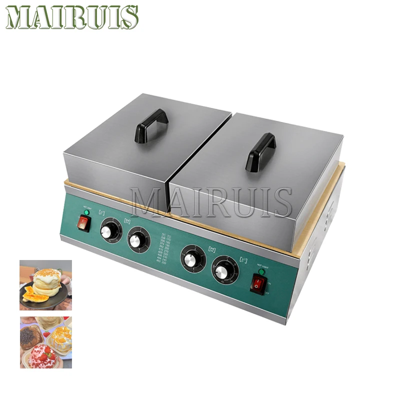 Commercial Double Head 110V 220V Souffle Maker Snacks Machine Copper Pan Rapid Heating Fluffy Pancake Baker Souffler Machine