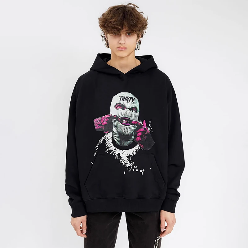 

Уличная толстовка свободного кроя с капюшоном и принтом, мужская уличная повседневная осенне-зимняя толстовка для пар Faion