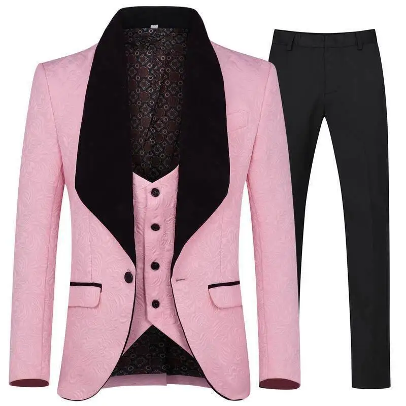 

Groomsmen Formal Wear Suit Set Winter Standard Fit Double Slit Single Buttoned Notched Collar Traditional Chinese Wedding Dre...