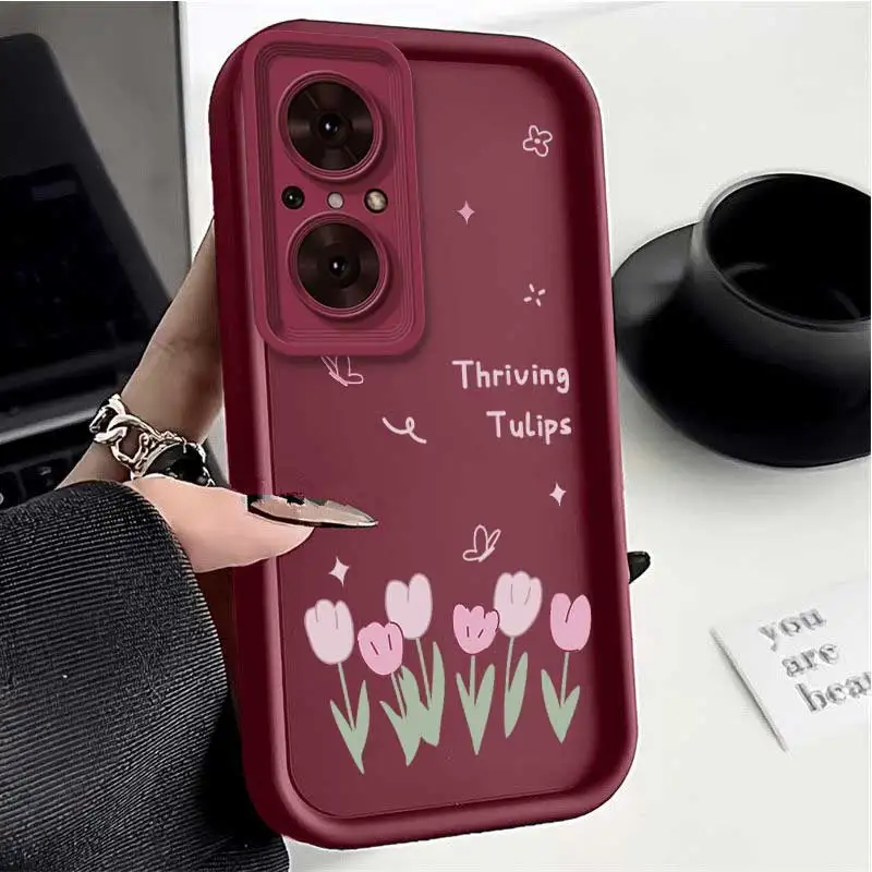 Thriving Tulipes pour Honor 50 SE Coque fabriquée à partir de flexible et décontractée offrant une expérience résistante aux chocs en Honor X9C 200 50 Lite SE