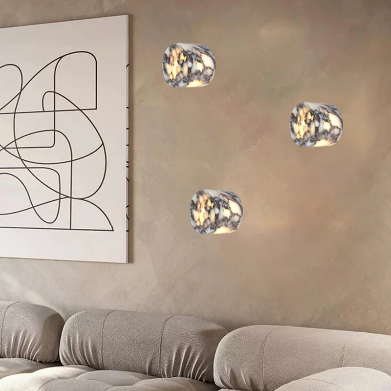 New Style Natural Stone Wall Lamp Atmosphere LED Lighting Bedroom Kitchen Bathroom Foyer Sconce G9 Bulb Marble