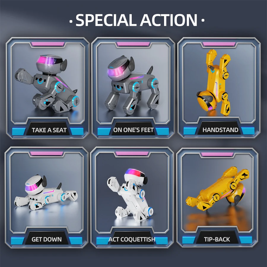 RC Bluetooth Robot chien interactif cascadeur jouets programmation intelligente télécommande Robot Intelligent Audio musique chiot enfants cadeau