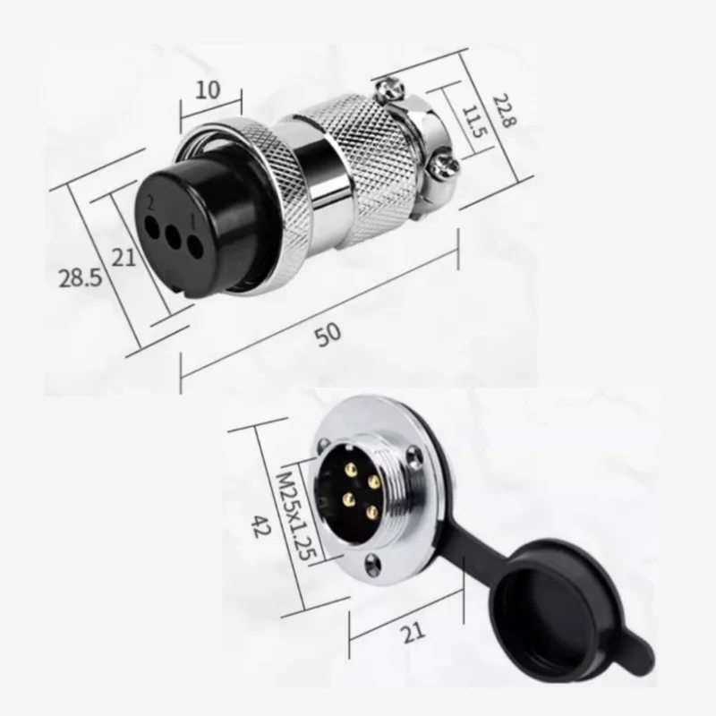 GX25 DF25M Aviation plug 2 3 4 5 6 7 8 9 10 12 Core/Pin Female Socket Flange Male Connector Electrical Panel Aviation Connector