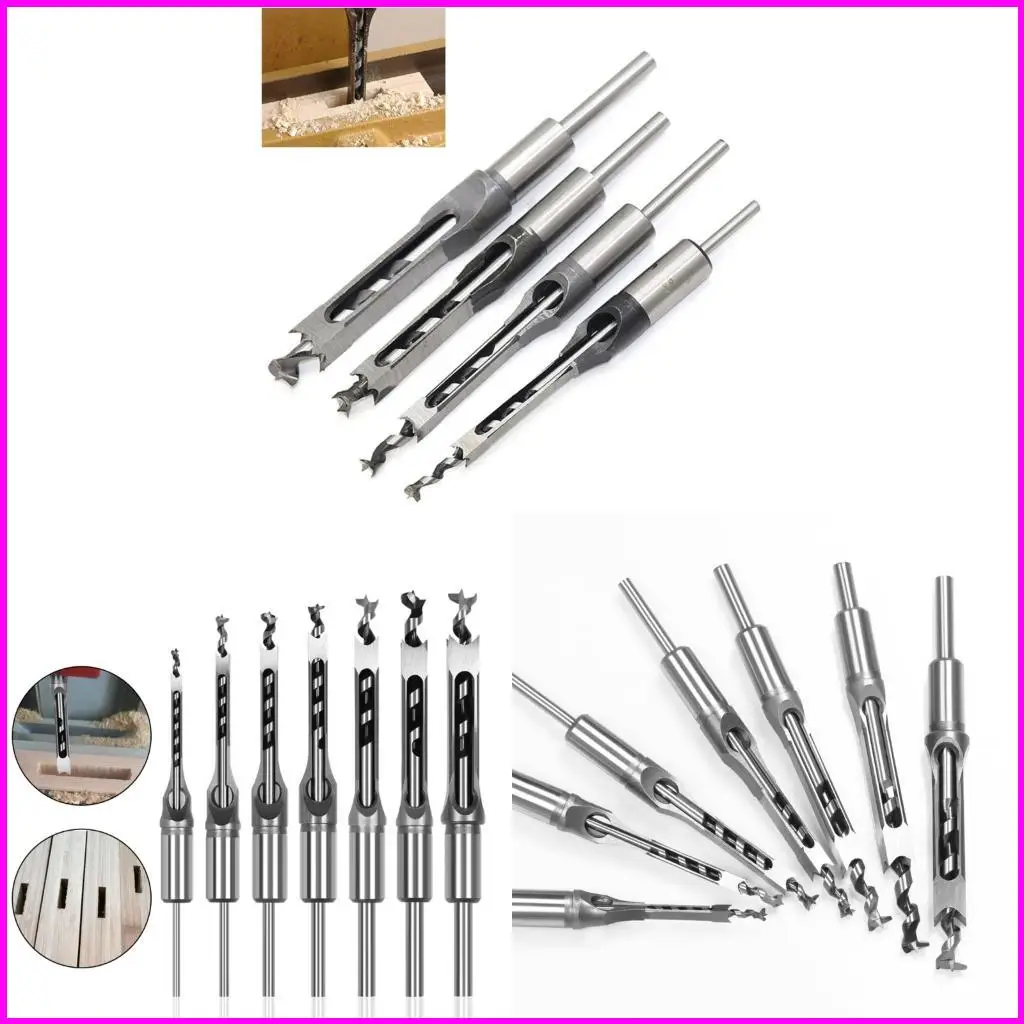 

Professional Grade Square Hole Set 7 Sizes Included 1/4in 5/16in 3/8in 2/5in 1/2inch 9/16in 5/8in HSS Construction