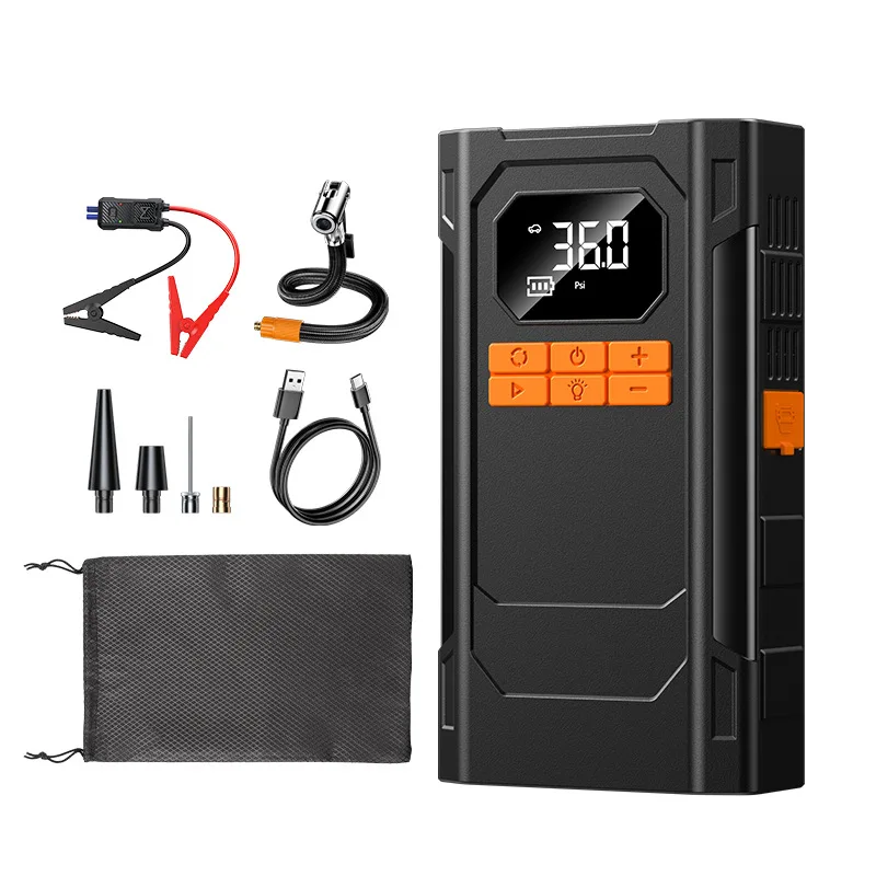 

6000 mAh Portable Car Battery Starter&Tire Inflator 12V Booster Auto Emergency Jump SpStarter Powerbank Compressor Splitter