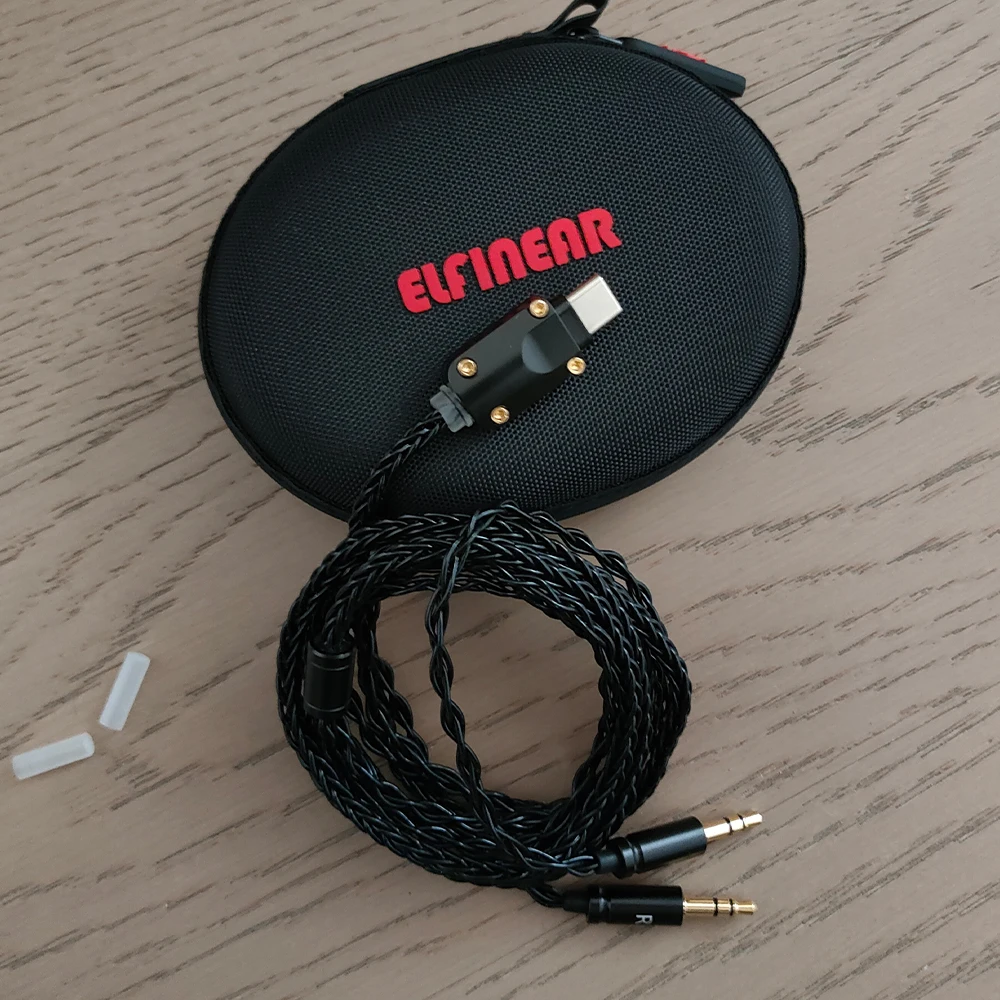 ELFINEAR DAC AMP مكبر للصوت محول دونغل كابل نوع C إلى المزدوج 3.5 AUX لعشاق الصوت