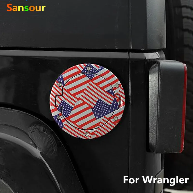 Sansour Tank Covers for Jeep Wrangler JK 2007-2017 Car oil Cap Fuel Tank Cap Cover for Jeep Wrangler Accessories Car Styling