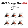 6 piezas de color naranja, talla 10
