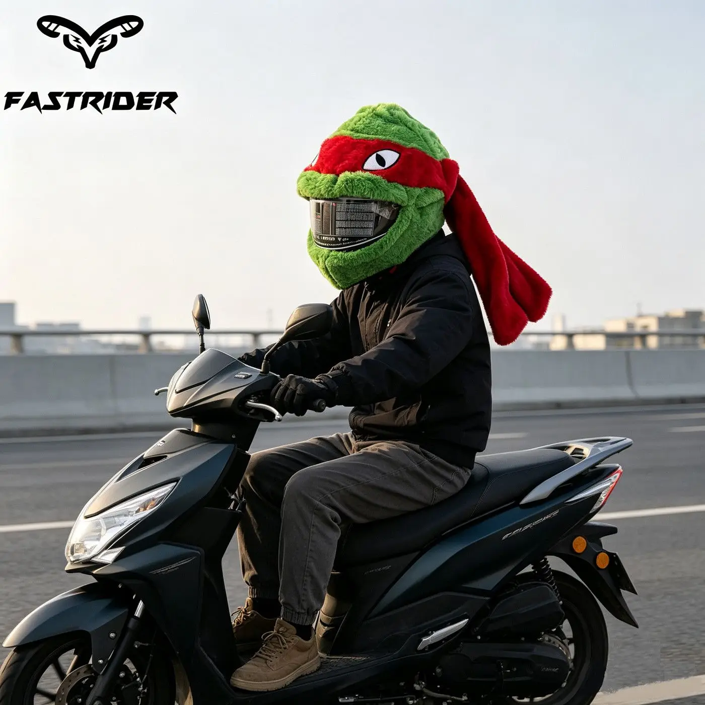 Helmet plush cover rabbit turtle funny helmet protective cover motorcycle full helmet decorative cover personalized men women - view 3
