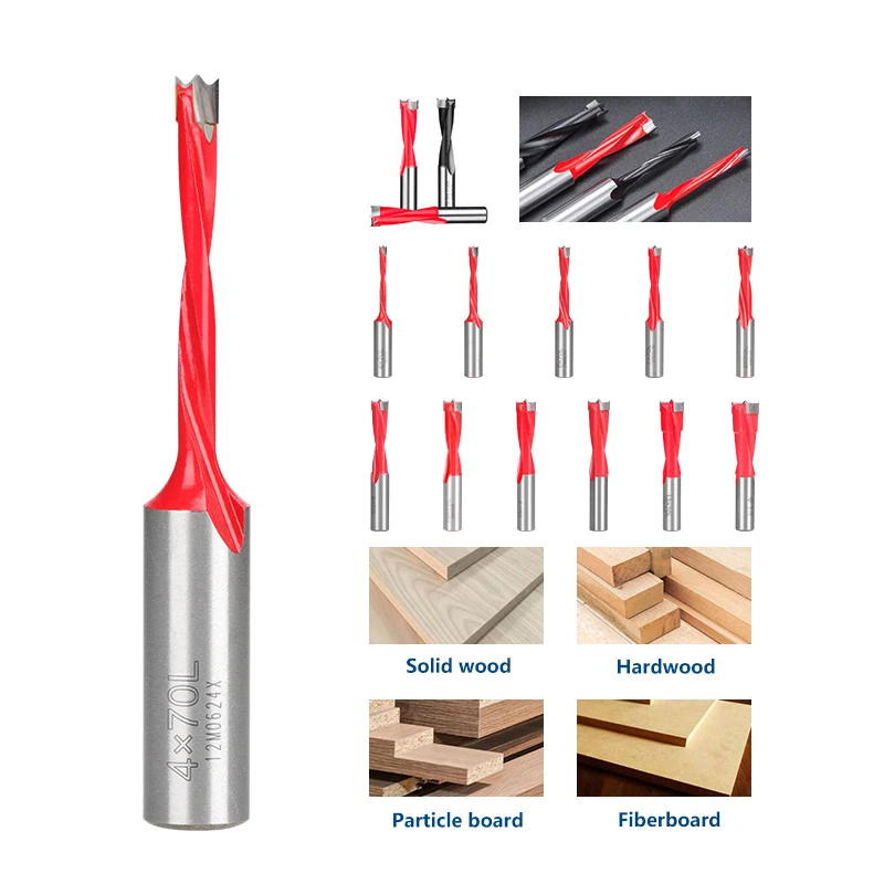 Left Rotation Router Drill Bit 2 Flute Wood Forstner Drill Bit Row Drilling for Multi Rows Boring Machine Hole Drill Bits