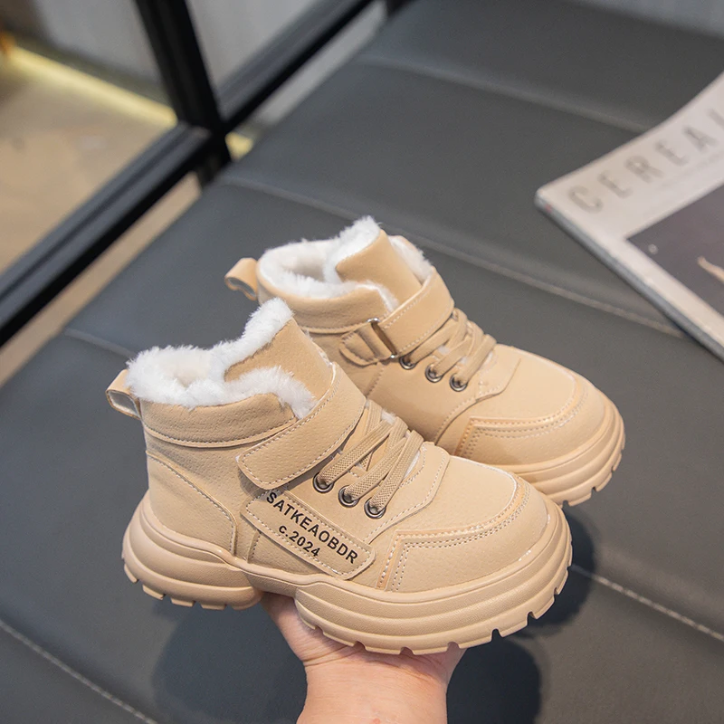 

Children Snow Boots 2025 Winter New Girls Warm Plush Thicken Cotton Shoes Comfortable Outdoor Fashion Non Slip Boys Short Boots