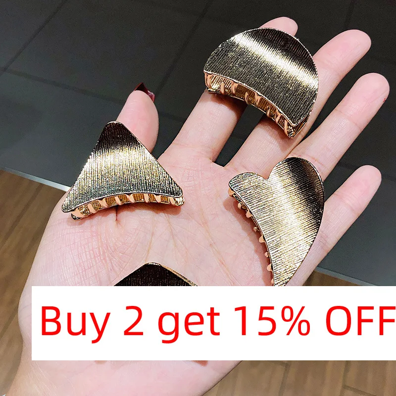 2024 Geometric Pliers Hairpin Fashion Hollow Out Metal Hair Claw Ponytail Holders Bang Crabs Gold Headwear Accessories For Women