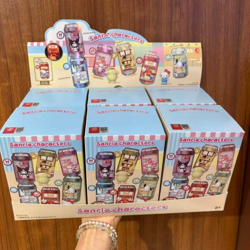 Коллекционная фигурка Cinnamoroll в виде банки газировки из серии Sanrio Dessert Shop, оригинальный светящийся сувенир, модный подарок для взрослых.