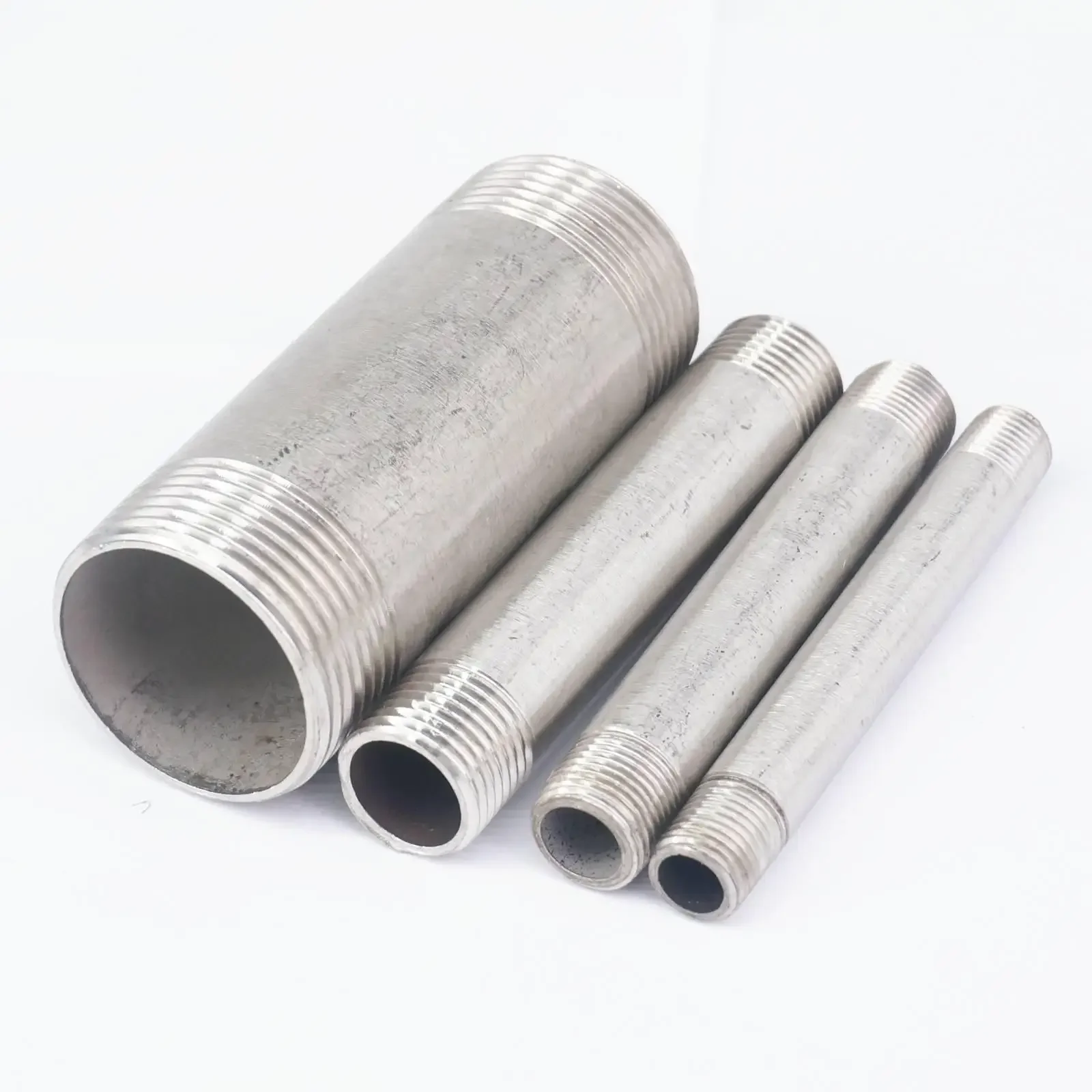 

1/8" 1/4" 3/8" 1/2" 3/4" 1" 2" BSP Male Length 100mm Barrel Nipple 304 Stainless Steel Pipe Fitting Connector 143 PSI