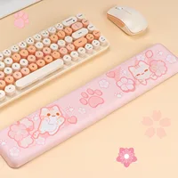 Teclado Sakura Cat para reposamuñecas, Accesorios de escritorio para ordenador, alfombrilla de escritorio, configuración completa para juegos de Pc