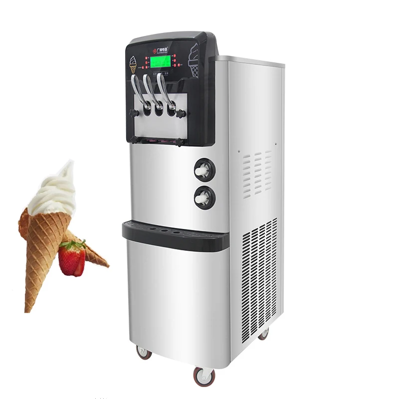 Commercial Ice Cream Machine With English Operating System Ice Cream Making Machine 3 Flavors Ice Cream Makers 3300W