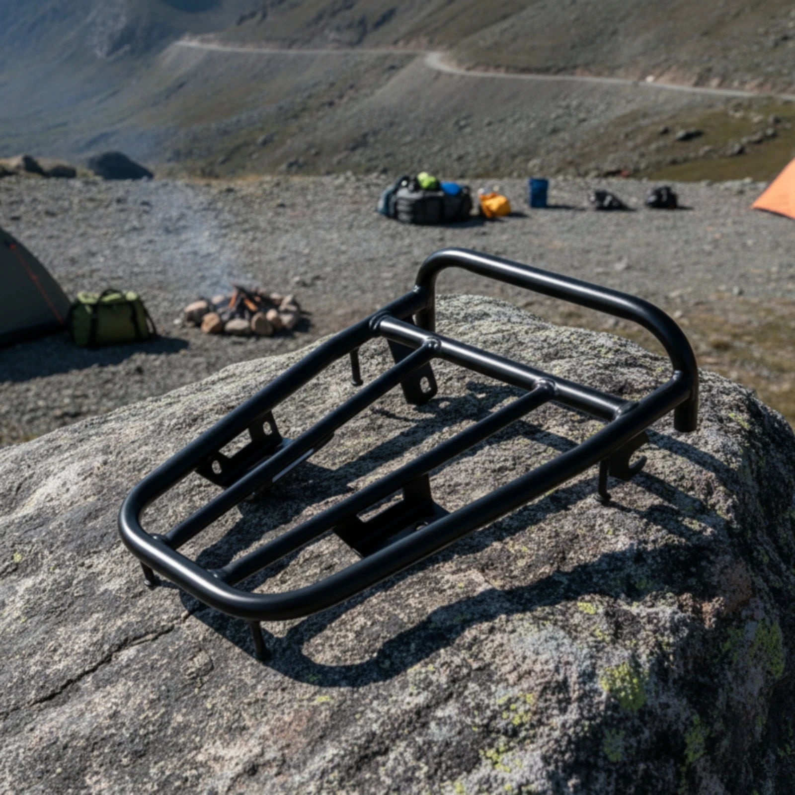 Motorcycle Rear Luggage Rack Matte Black Motorcycle Rear Rack Long-Lasting Strong for Commuters, Daily Commuting