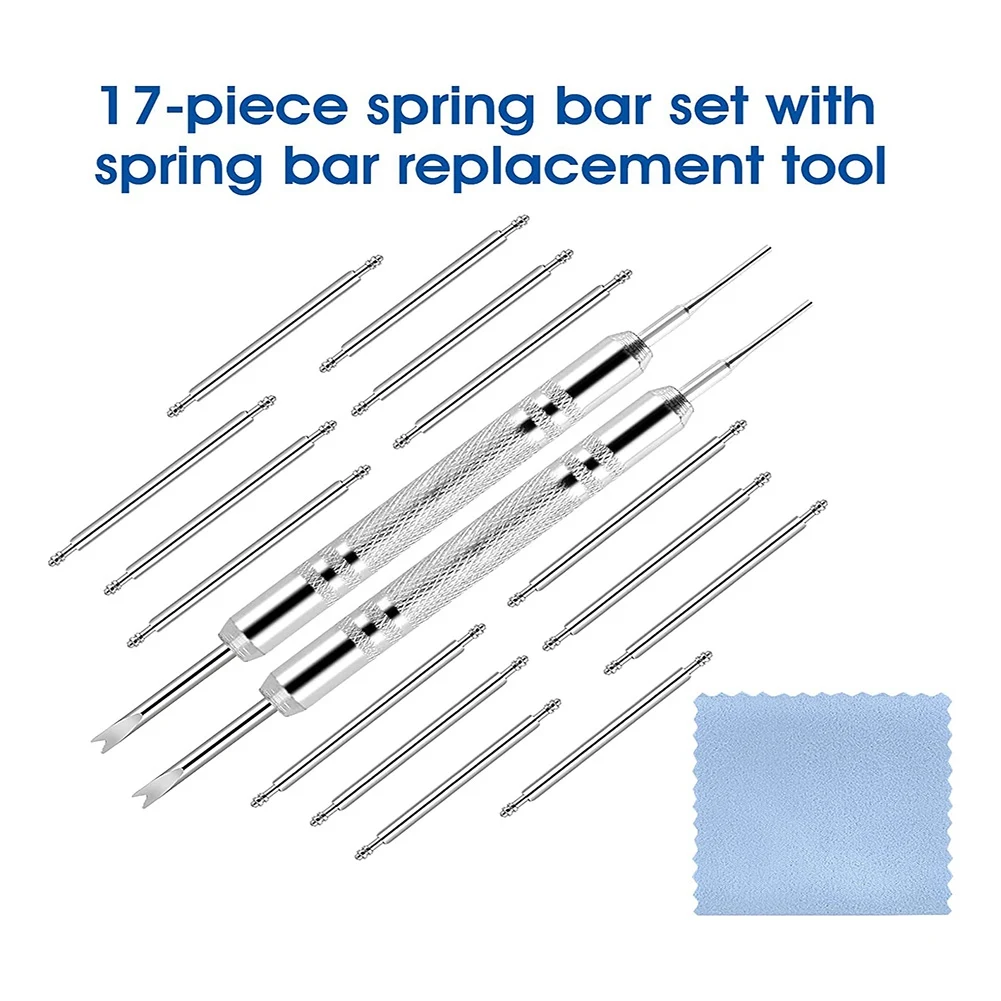 Watch Strap Removal Tool Kit with Spring Bar Tool Watch Cleaning Cloth Link Removal Pin Remover Kit for Strap Adjustment