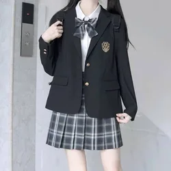 Colleges School Uniform Autumn Winter Black Blazer Women Korean Chic Jacket Coats Loose Women's Clothing Suit Long Sleeve New