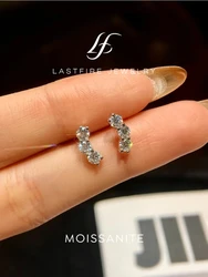 Elegant Luxury 3mm 0.1ct Moissanite Diamond Stud Earrings for Women Real 925 Sterling Silver Eternity Wedding Fine Jewelry