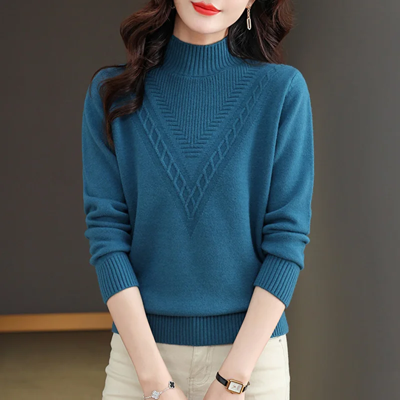 Women's Knitted Sweater f High Collar Autumn Winter New Sle Dongguan Daliang Woolen Weaving Store Front Long Sve