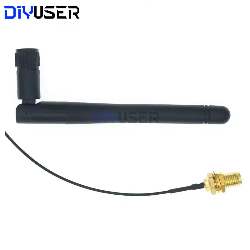 DIYUSER 2.4G Antenna Folded Bluetooth Wifi Module ZigBee SMA to IPEX Feeder Line 2.4GHz