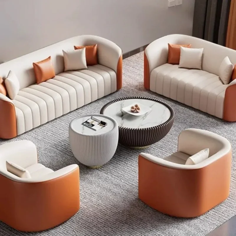 

Nordic Hotel Technology Cloth Sofa Coffee Table Combination Business Office Sales Office Beauty Salon Rest Area Clothing Store