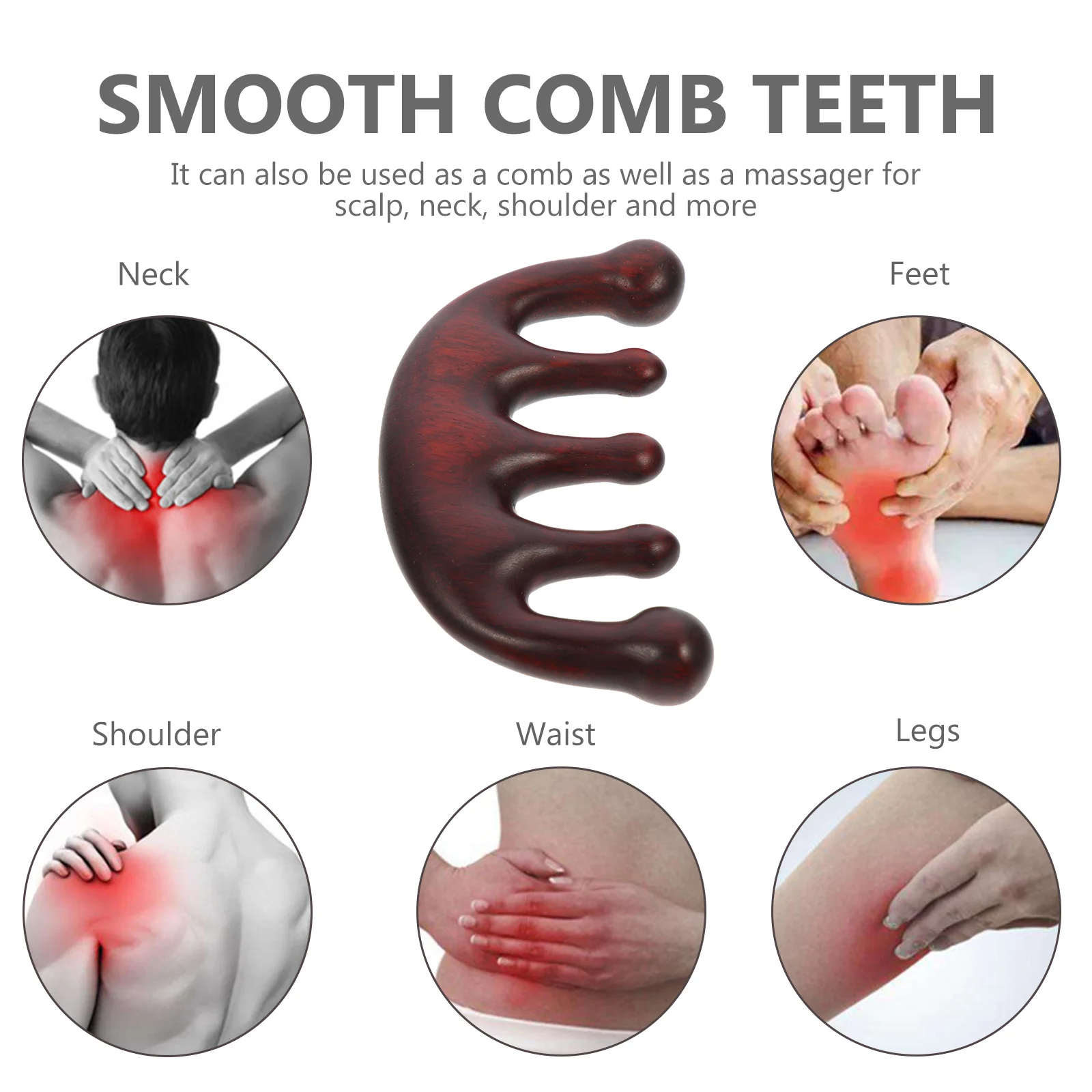 

Расческа из смолы для акупунктурных точек с широкими зубьями, массажер для волос, расческа для ухода за головой, релаксация, массаж волос, стимулирующая кровь головы