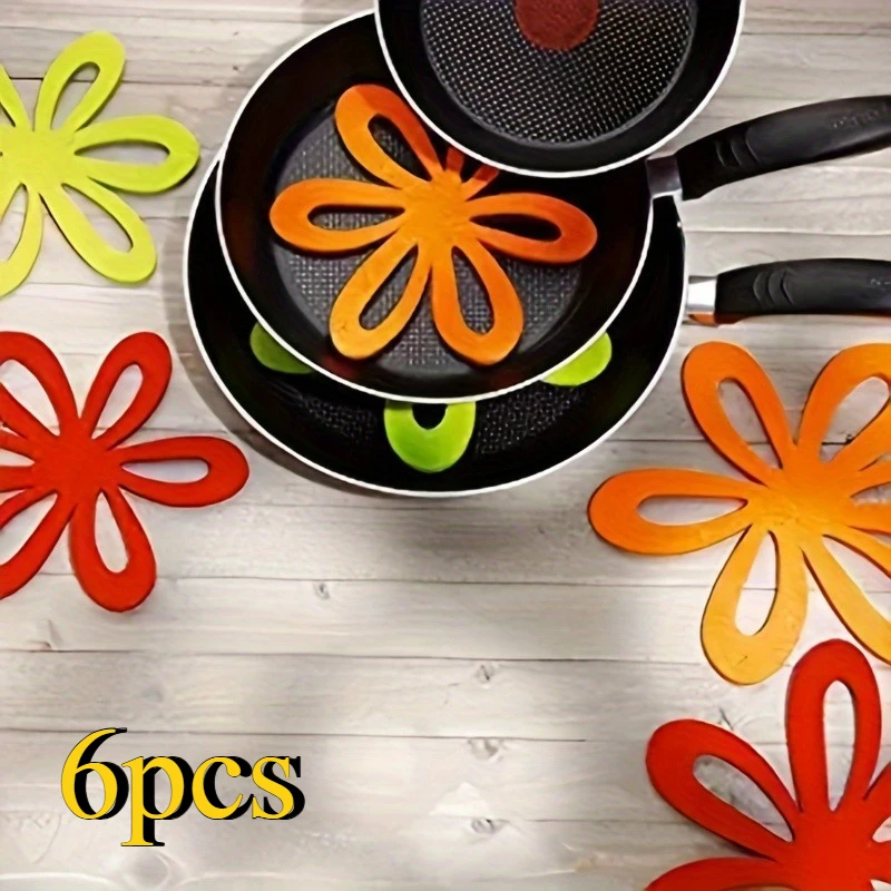 6-Pack Pot & Pan Protector Pads, Heat-Resistant Spacer Mats. Non-Slip, Durable & Easy Clean.Perfect for Eid,Cookware Protection.