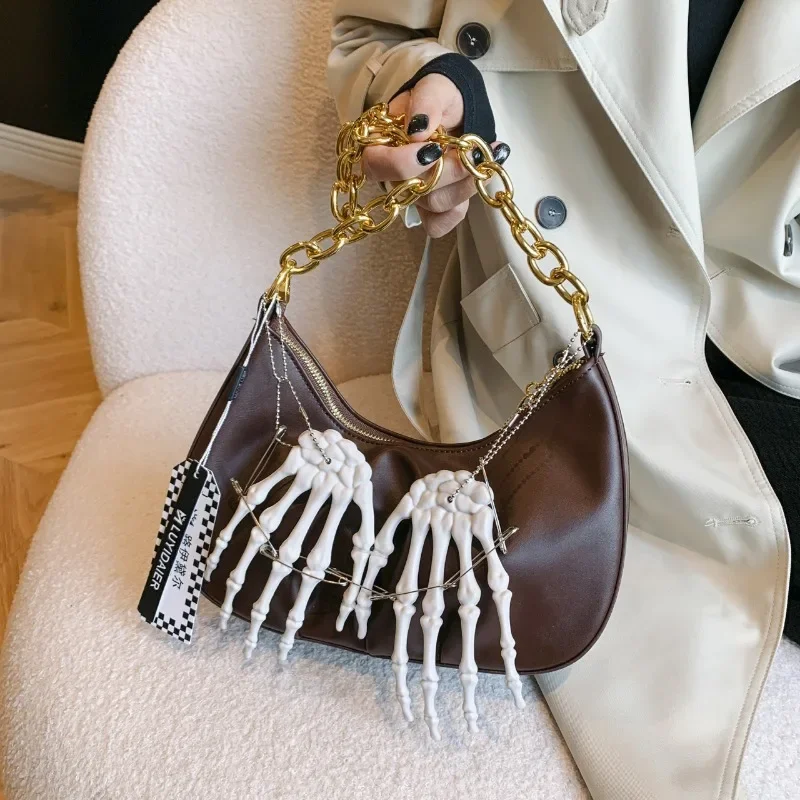 

Punk Women's Handbag 2024 New Spicy Girl Personality Dumpling Handbag Niche Design Single Shoulder Crossbody Bags for Woman