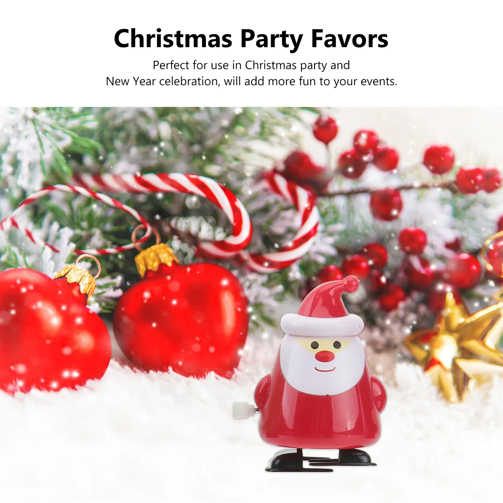 Juego de 8 Muñecos de Cuerda de Navidad para Niños, con Diseño de Dibujos Animados, Papá Noel, Muñeco de Nieve, Pingüino, Alce, Regalo Educativo para las Fiestas