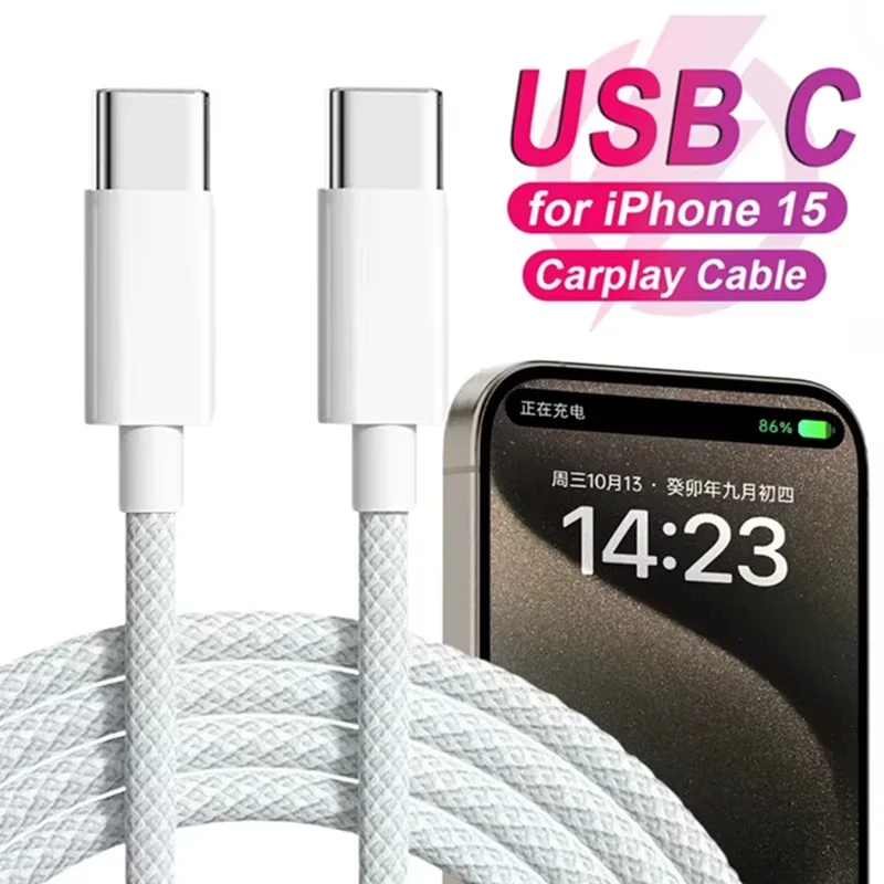 

PD 60W USB C Cable For iPhone 16 15 Plus Pro Max Xiaomi Samsung Type C Cable For Macbook iPad Fast Charger Cord Type-C Data Line