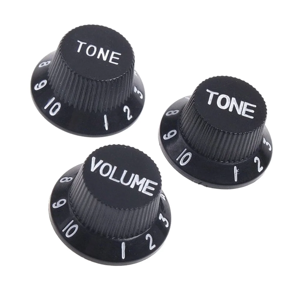 

3Pcs Plastic Guitar Volume Tone Control Knobs Easy Install Replacement for St Tl Electric Guitar Parts Bass Knob