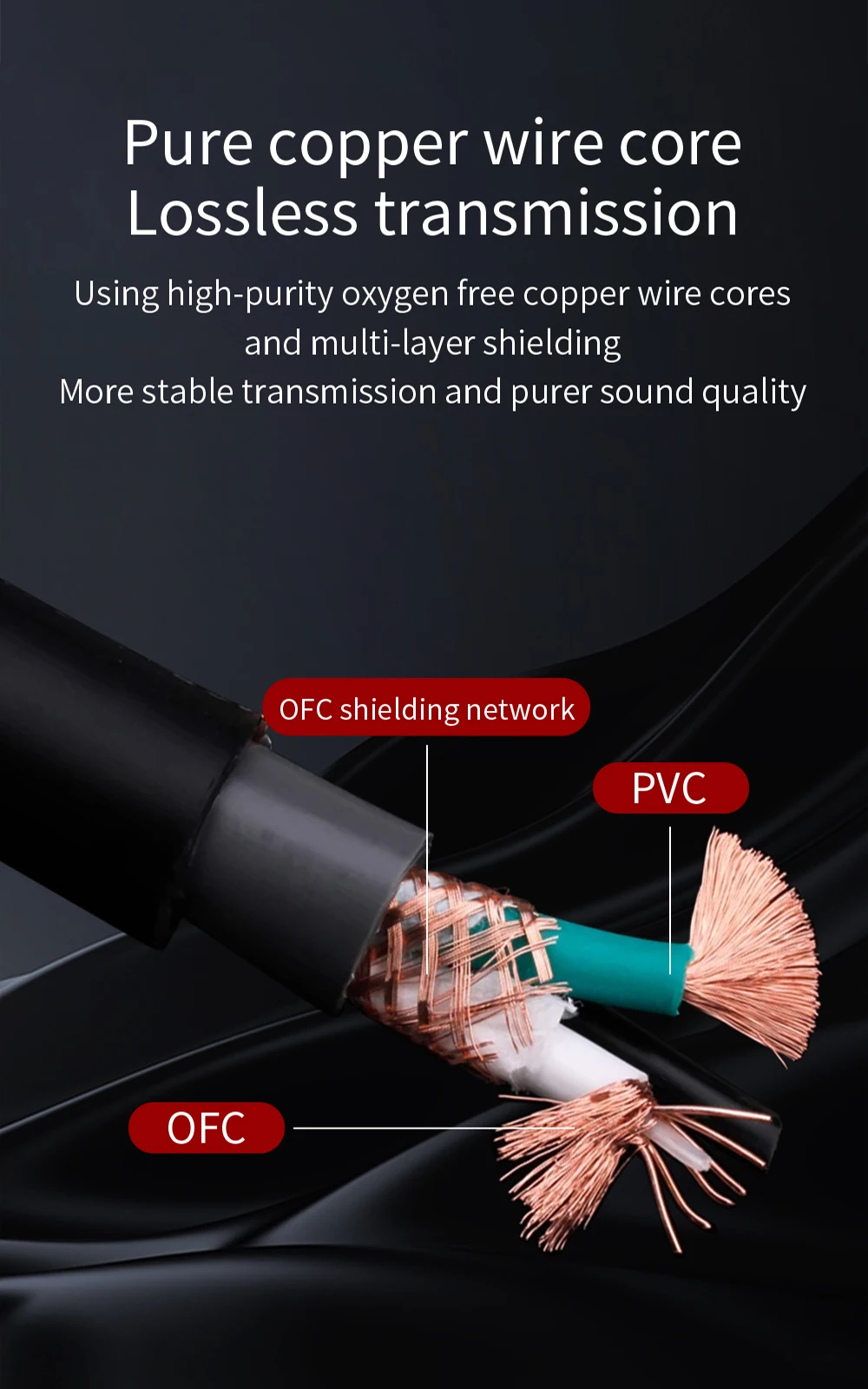 YYAUDIO HIFI-Netzkabel, hochwertige EU-/US-Standard-Steckdose mit Rhodiumbeschichtung, hochreines OCC-Kabel mit TV-Verstärkerfilter – Detail 4