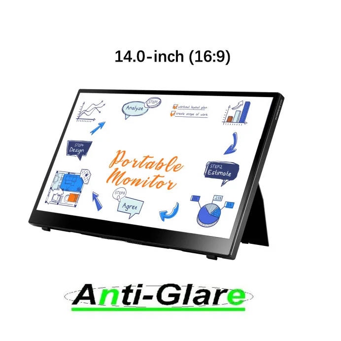 

2 ультра прозрачных/антибликовых/анти-синих луча защитных экрана для портативного монитора ASUS ZenScreen Ink MB14AHD — 14 дюймов, 16:9