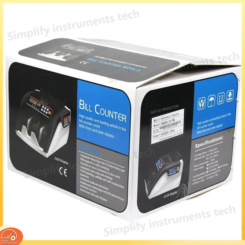 UV Money Counter with LCD Display 3 Magnetic Sensors Multi-Currency Bill Counter Cash Counting Device for USD EUR GBP